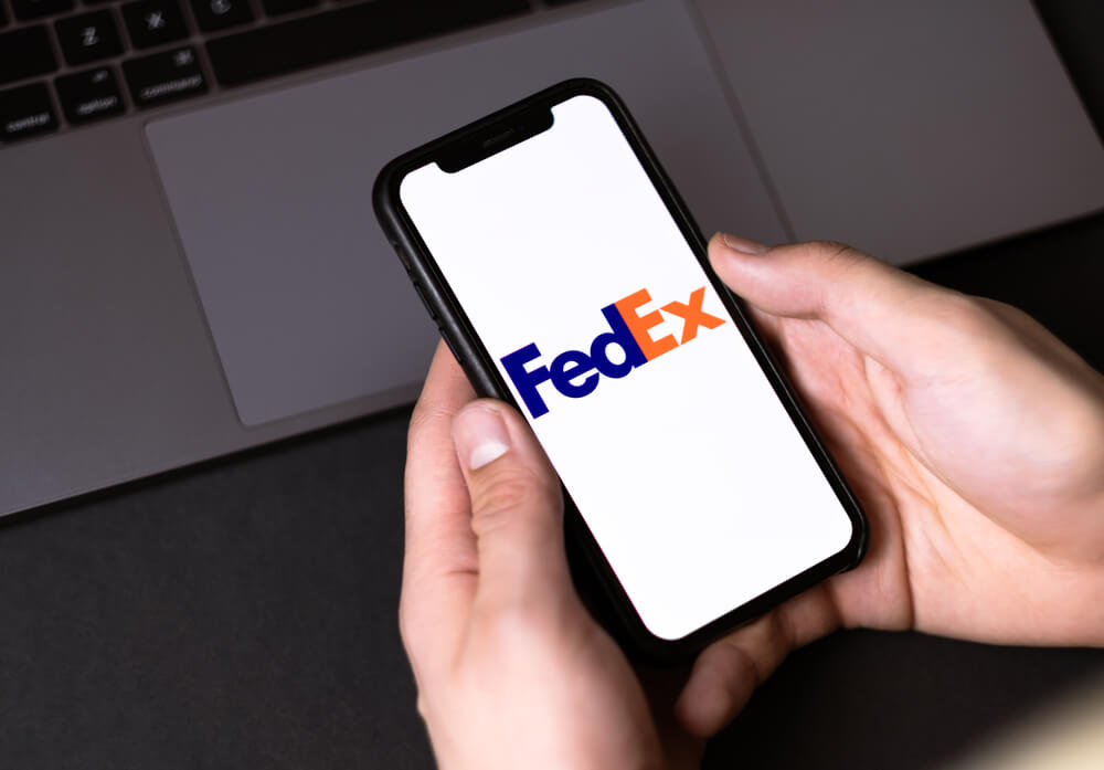 Fedex Written on the Mobile Phone